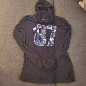 Aéropostle Purple Floral 87 Hoodie Size S.
